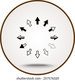 Arrows sign icon, vector illustration. Flat design style