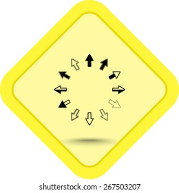 Arrows sign icon, vector illustration. Flat design style