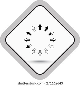 Arrows sign icon, vector illustration. Flat design style