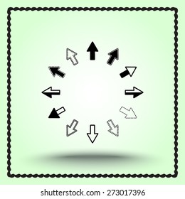 Arrows sign icon, vector illustration. Flat design style