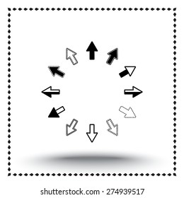 Arrows sign icon, vector illustration. Flat design style