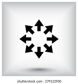 Arrows sign icon, vector illustration. Flat design style