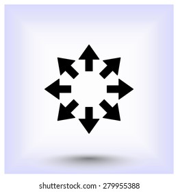 Arrows sign icon, vector illustration. Flat design style