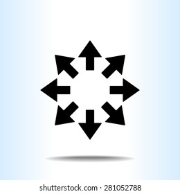 Arrows sign icon, vector illustration. Flat design style