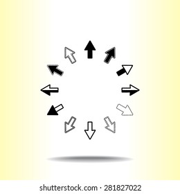 Arrows sign icon, vector illustration. Flat design style