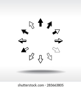 Arrows sign icon, vector illustration. Flat design style