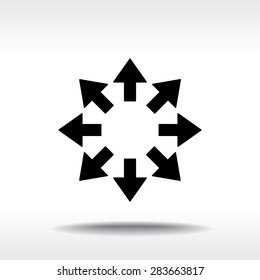 Arrows sign icon, vector illustration. Flat design style