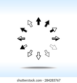 Arrows sign icon, vector illustration. Flat design style