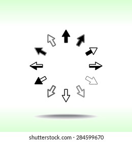 Arrows sign icon, vector illustration. Flat design style