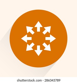 Arrows sign icon, vector illustration. Flat design style