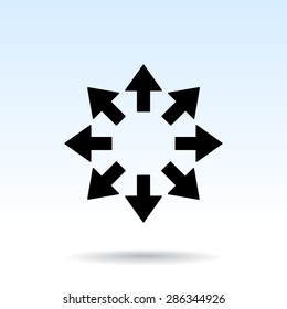 Arrows sign icon, vector illustration. Flat design style