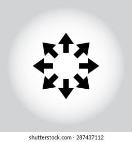 Arrows sign icon, vector illustration. Flat design style