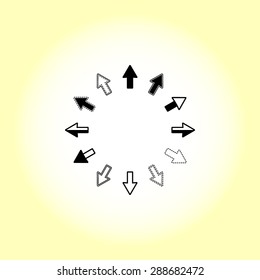 Arrows sign icon, vector illustration. Flat design style