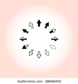 Arrows sign icon, vector illustration. Flat design style
