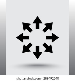 Arrows sign icon, vector illustration. Flat design style