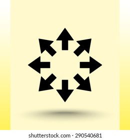 Arrows sign icon, vector illustration. Flat design style
