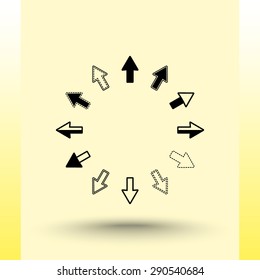 Arrows sign icon, vector illustration. Flat design style
