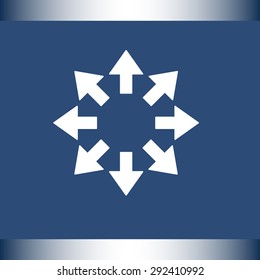 Arrows sign icon, vector illustration. Flat design style