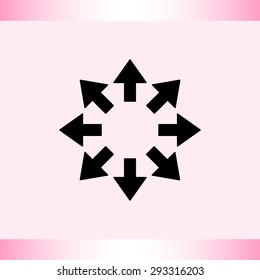 Arrows sign icon, vector illustration. Flat design style