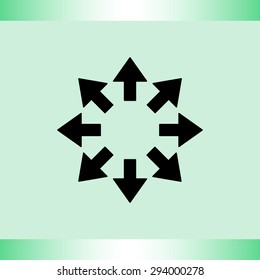 Arrows sign icon, vector illustration. Flat design style