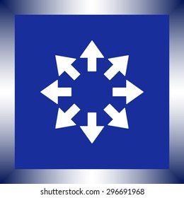 Arrows sign icon, vector illustration. Flat design style