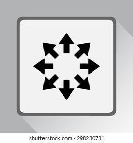 Arrows sign icon, vector illustration. Flat design style