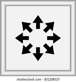 Arrows sign icon, vector illustration. Flat design style