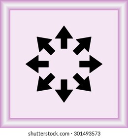 Arrows sign icon, vector illustration. Flat design style