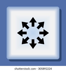 Arrows sign icon, vector illustration. Flat design style