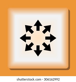 Arrows sign icon, vector illustration. Flat design style