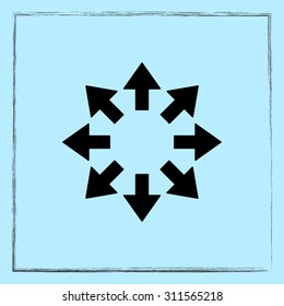 Arrows sign icon, vector illustration. Flat design style