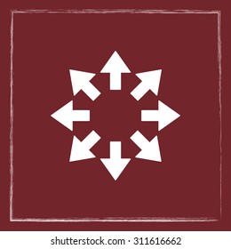 Arrows sign icon, vector illustration. Flat design style
