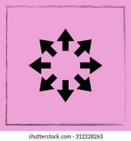 Arrows sign icon, vector illustration. Flat design style