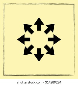 Arrows sign icon, vector illustration. Flat design style