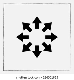 Arrows sign icon, vector illustration. Flat design style