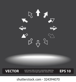 Arrows sign icon, vector illustration. Flat design style