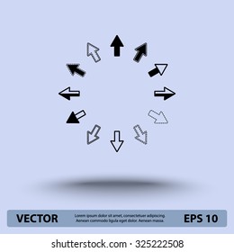 Arrows sign icon, vector illustration. Flat design style