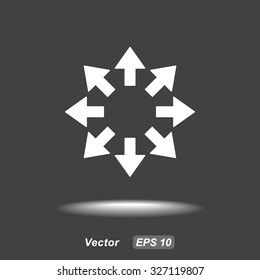 Arrows sign icon, vector illustration. Flat design style