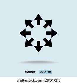 Arrows sign icon, vector illustration. Flat design style