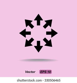 Arrows sign icon, vector illustration. Flat design style