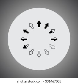 Arrows sign icon, vector illustration. Flat design style