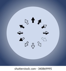 Arrows sign icon, vector illustration. Flat design style