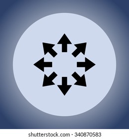 Arrows sign icon, vector illustration. Flat design style