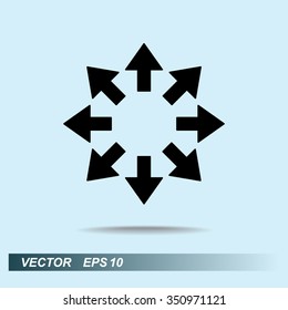 Arrows sign icon, vector illustration. Flat design style
