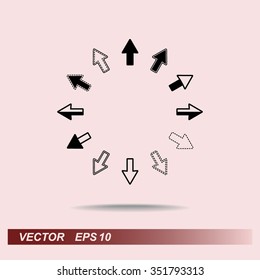 Arrows sign icon, vector illustration. Flat design style