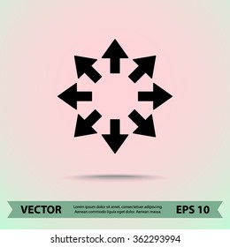 Arrows sign icon, vector illustration. Flat design style