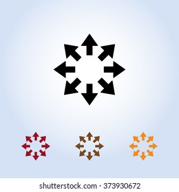 Arrows sign icon, vector illustration. Flat design style
