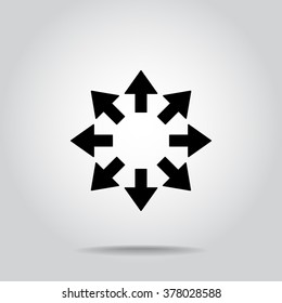 Arrows sign icon, vector illustration. Flat design style