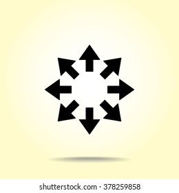Arrows sign icon, vector illustration. Flat design style