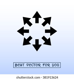 Arrows sign icon, vector illustration. Flat design style